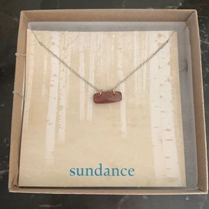 Sundance birthstone tile necklace January garnet NWT